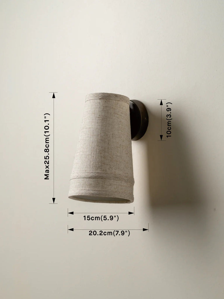 Solara - Bronze And Layered Natural Linen Wall Light - Wall Lights Lights&Lamps Loom Collection Dubai