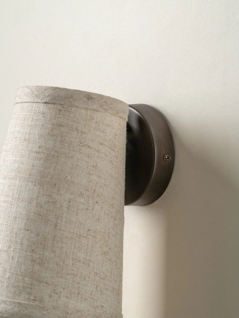 Solara - Bronze And Layered Natural Linen Wall Light - Wall Lights Lights&Lamps Loom Collection Dubai