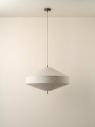 Solara - Large Dark Bronze And Layered Natural Linen Pendant