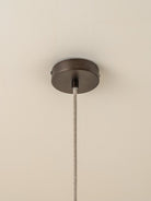 Solara - Large Dark Bronze And Layered Natural Linen Pendant