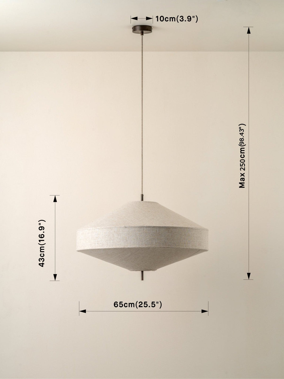 Solara - Large Dark Bronze And Layered Natural Linen Pendant - Ceiling Lights Lights&Lamps Loom Collection Dubai