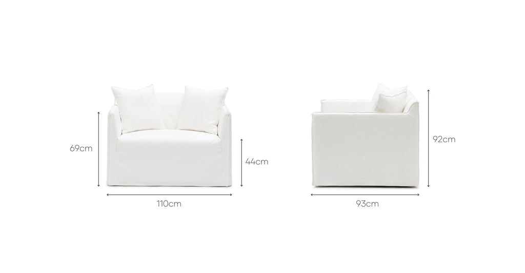 Solara Love Seat - Off White.