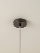 Solara - Medium Dark Bronze And Layered Natural Linen Pendant