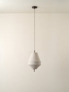 Solara - Small Dark Bronze And Layered Natural Linen Pendant
