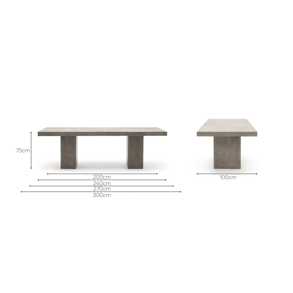 Sorento Rectangular Dining Table - Grey