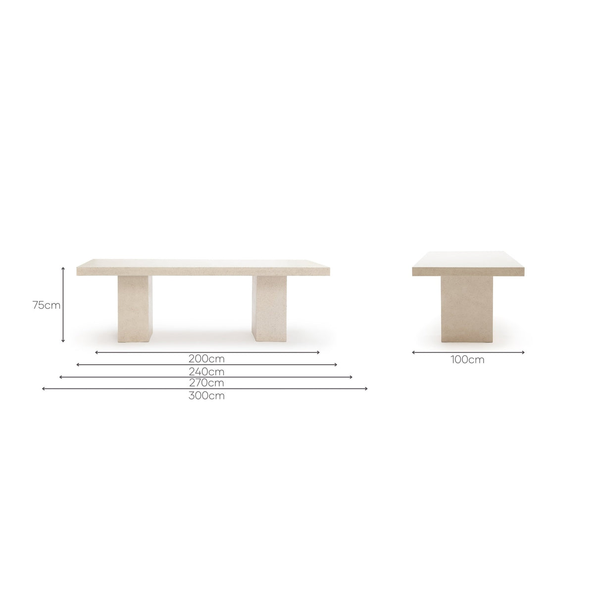 Sorento Rectangular Dining Table - Sand