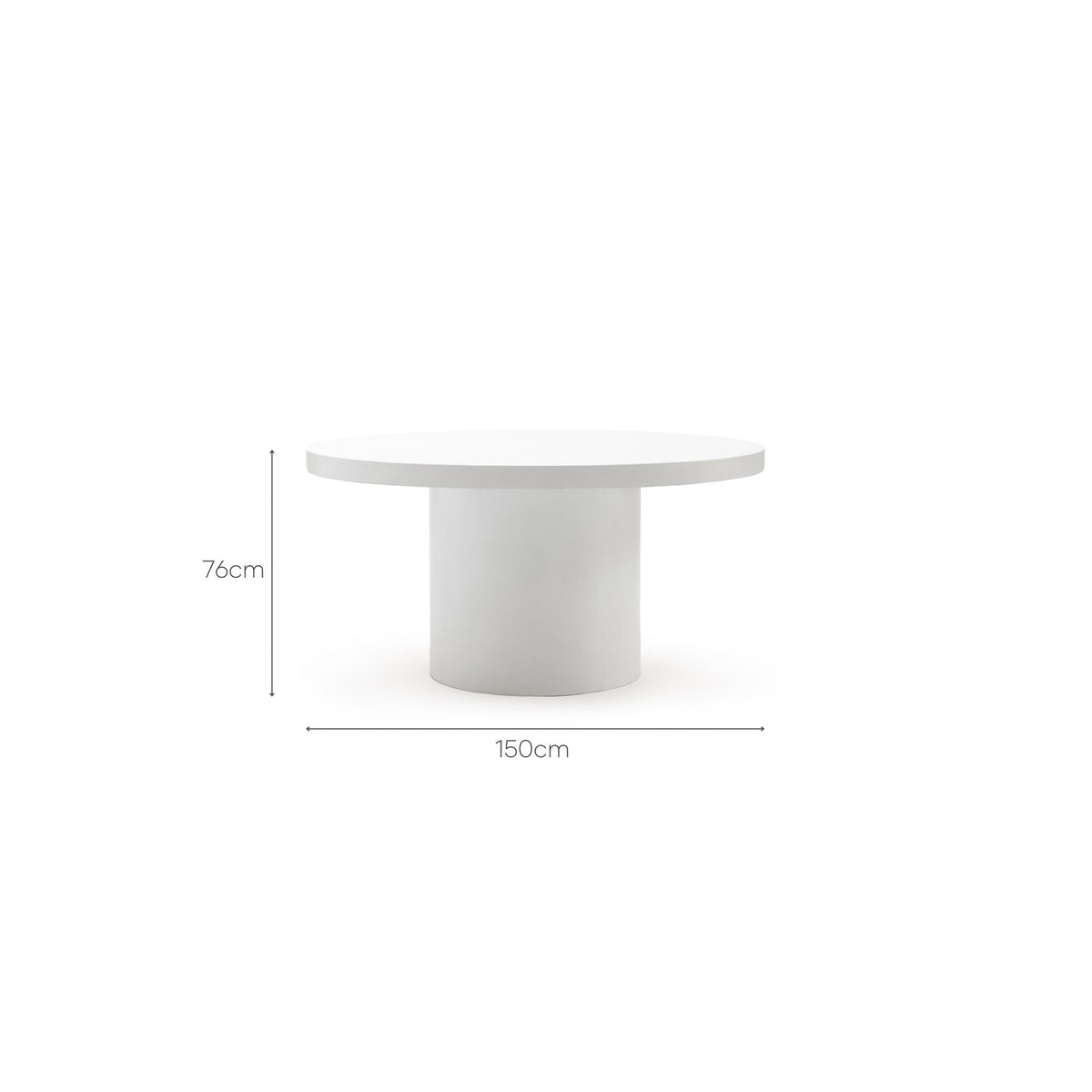 Sorento Round Dining Table - Chalk