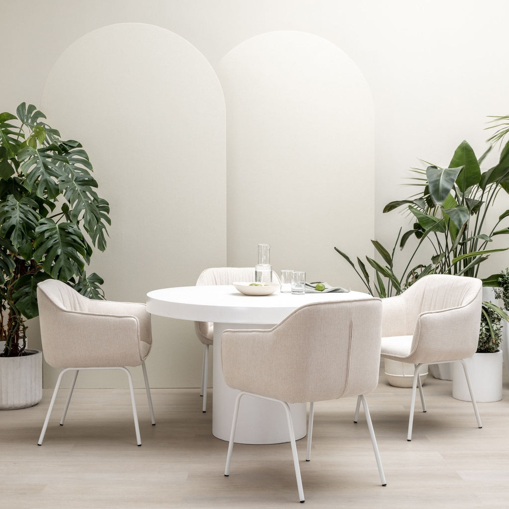 Sorento Round Dining Table - Chalk - Round Dining Tables Loom Collection Loom Collection Dubai