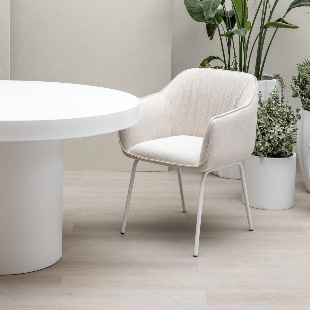 Sorento Round Dining Table - Chalk - Round Dining Tables Loom Collection Loom Collection Dubai