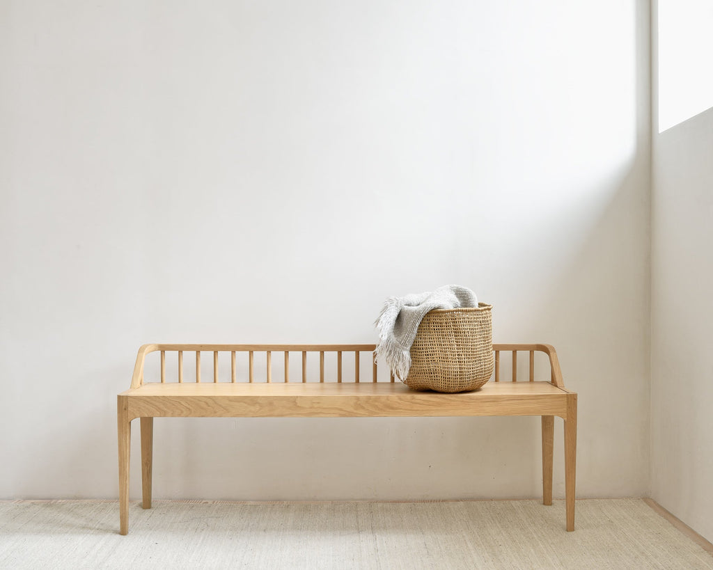 Spindle Bench  - Oak - Loom Collection