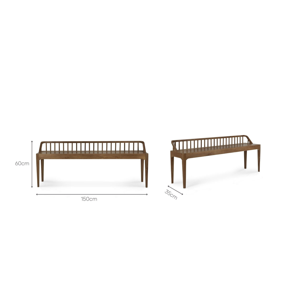 Spindle Bench - Reclaimed Teak - Benches Ethnicraft Loom Collection Dubai