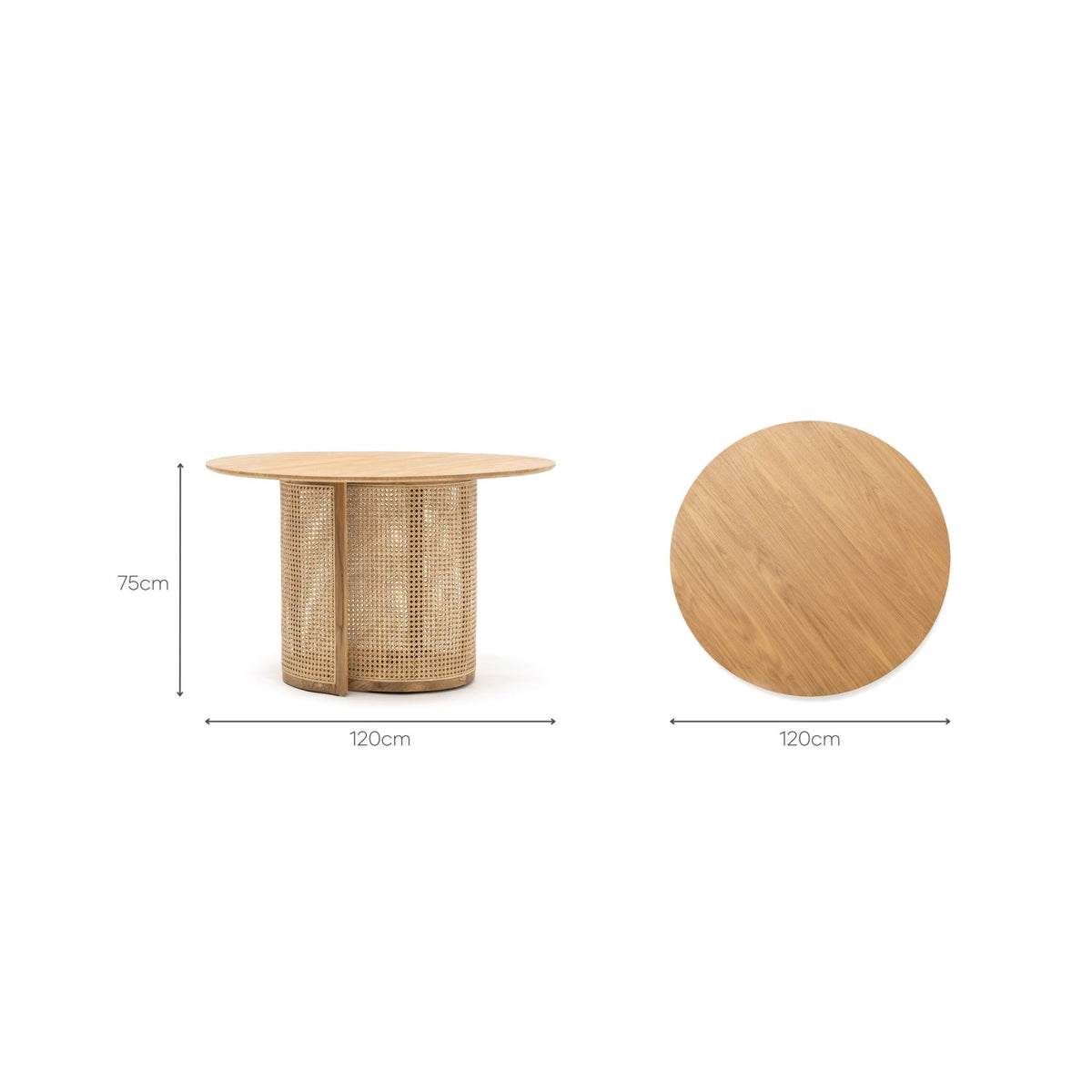 St Martin - Round Table - Natural - Round Dining Tables Loom Collection Loom Collection Dubai