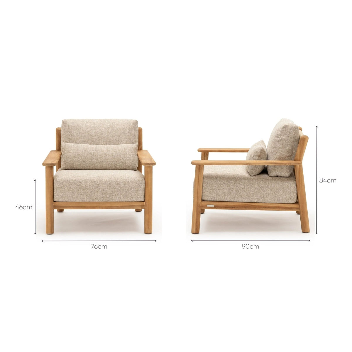 Tahiti - Lounge Chair - Almond - Outdoor Occasional Chairs Loom Collection Loom Collection Dubai