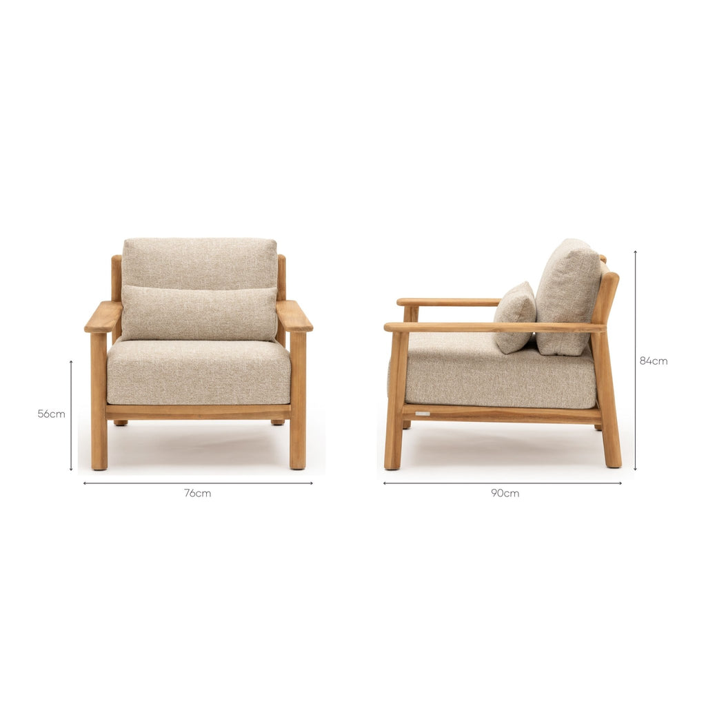 Tahiti - Lounge Chair - Almond - Outdoor Occasional Chairs Loom Collection Loom Collection Dubai