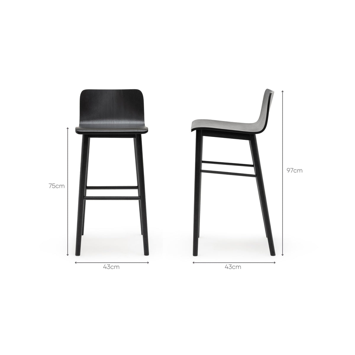 Tami Bar Stool - Black Oak