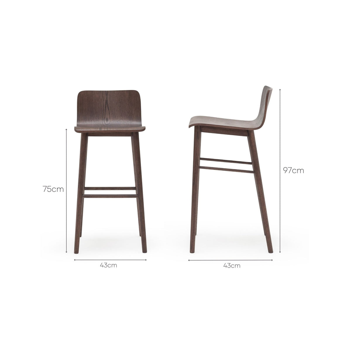 Tami Bar Stool - Espresso Oak - Loom Collection Loom Collection Dubai