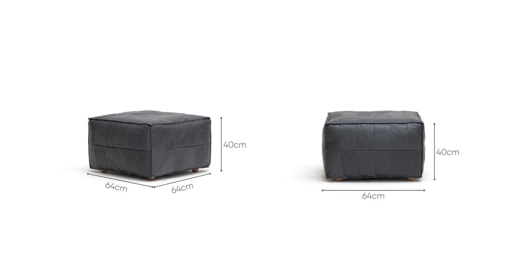 Tanbo Stool - Charcoal Leather.