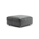 Tanbo Stool - Charcoal Leather - Ottomans Tolv Loom Collection Dubai