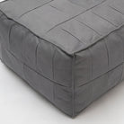 Tanbo Stool - Charcoal Leather - Ottomans Tolv Loom Collection Dubai