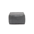 Tanbo Stool - Charcoal Leather - Ottomans Tolv Loom Collection Dubai