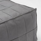 Tanbo Stool - Charcoal Leather - Ottomans Tolv Loom Collection Dubai
