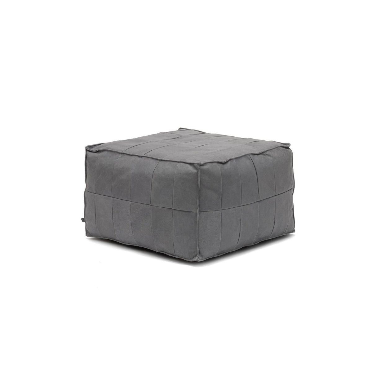 Tanbo Stool - Charcoal Leather - Ottomans Tolv Loom Collection Dubai