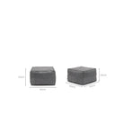 Tanbo Stool - Charcoal Leather - Ottomans Tolv Loom Collection Dubai