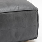 Tanbo Stool - Charcoal Leather - Ottomans Tolv Loom Collection Dubai