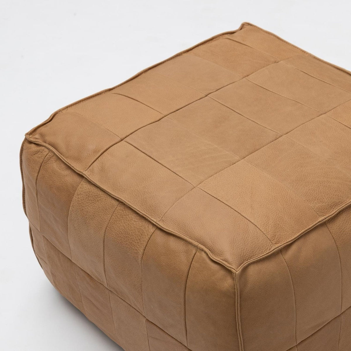 Tanbo Stool - Pecan Leather - Ottomans Tolv Loom Collection Dubai