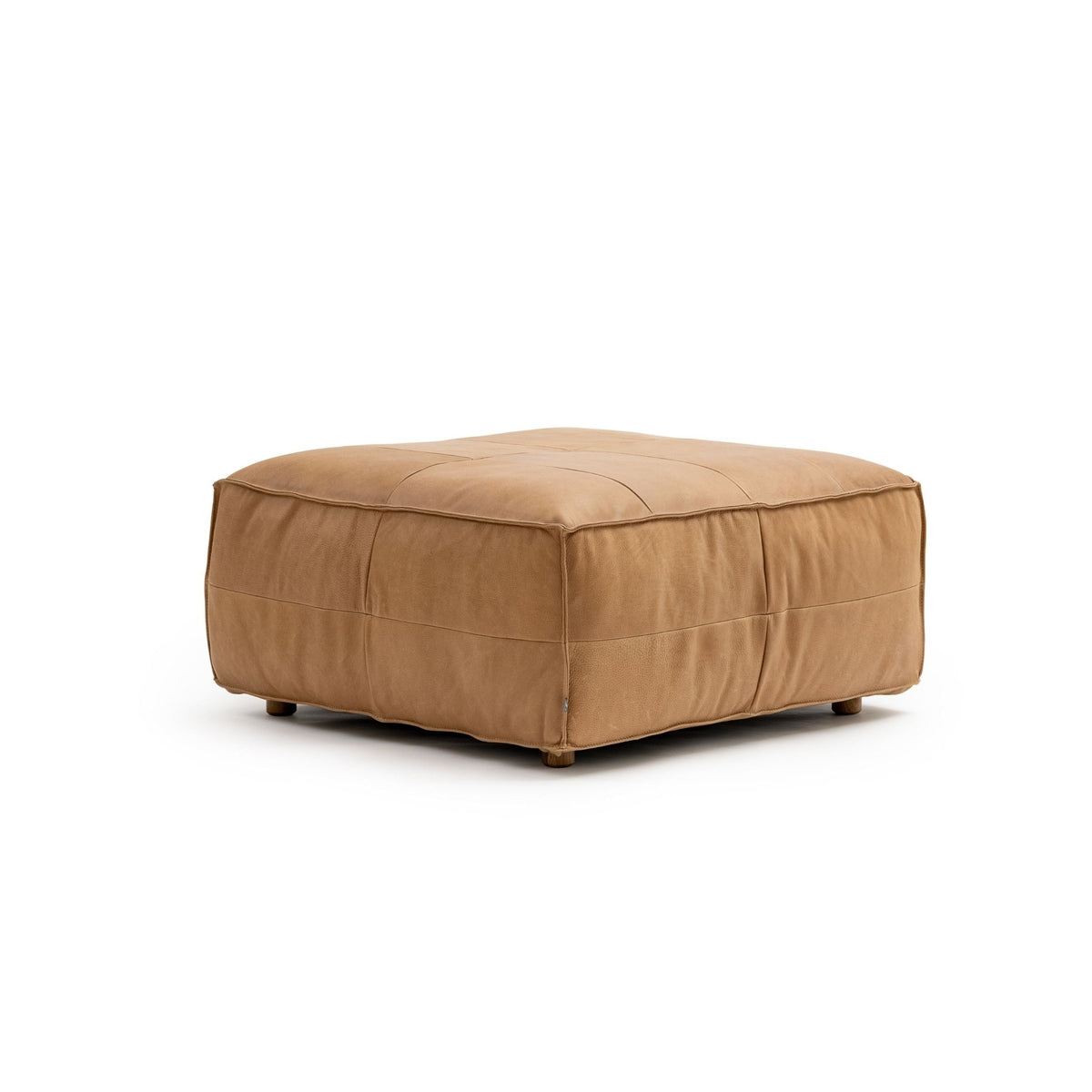 Tanbo Stool - Pecan Leather - Ottomans Tolv Loom Collection Dubai