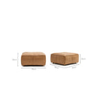 Tanbo Stool - Pecan Leather - Ottomans Tolv Loom Collection Dubai