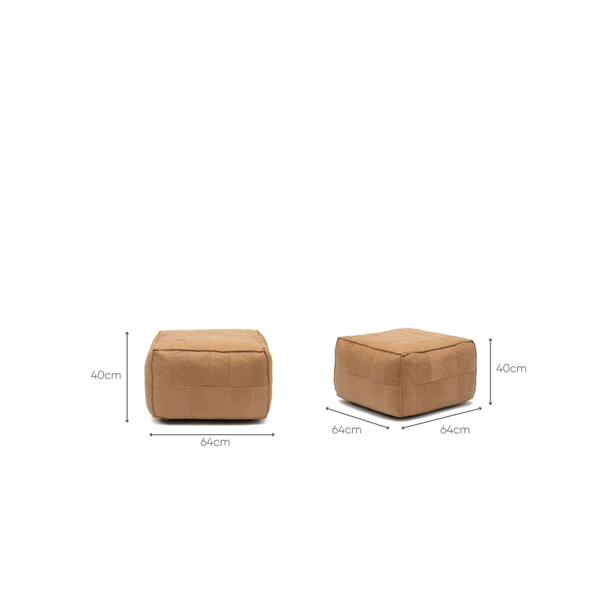 Tanbo Stool - Pecan Leather - Ottomans Tolv Loom Collection Dubai