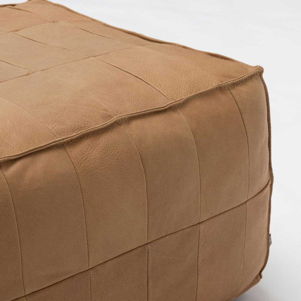 Tanbo Stool - Pecan Leather - Ottomans Tolv Loom Collection Dubai