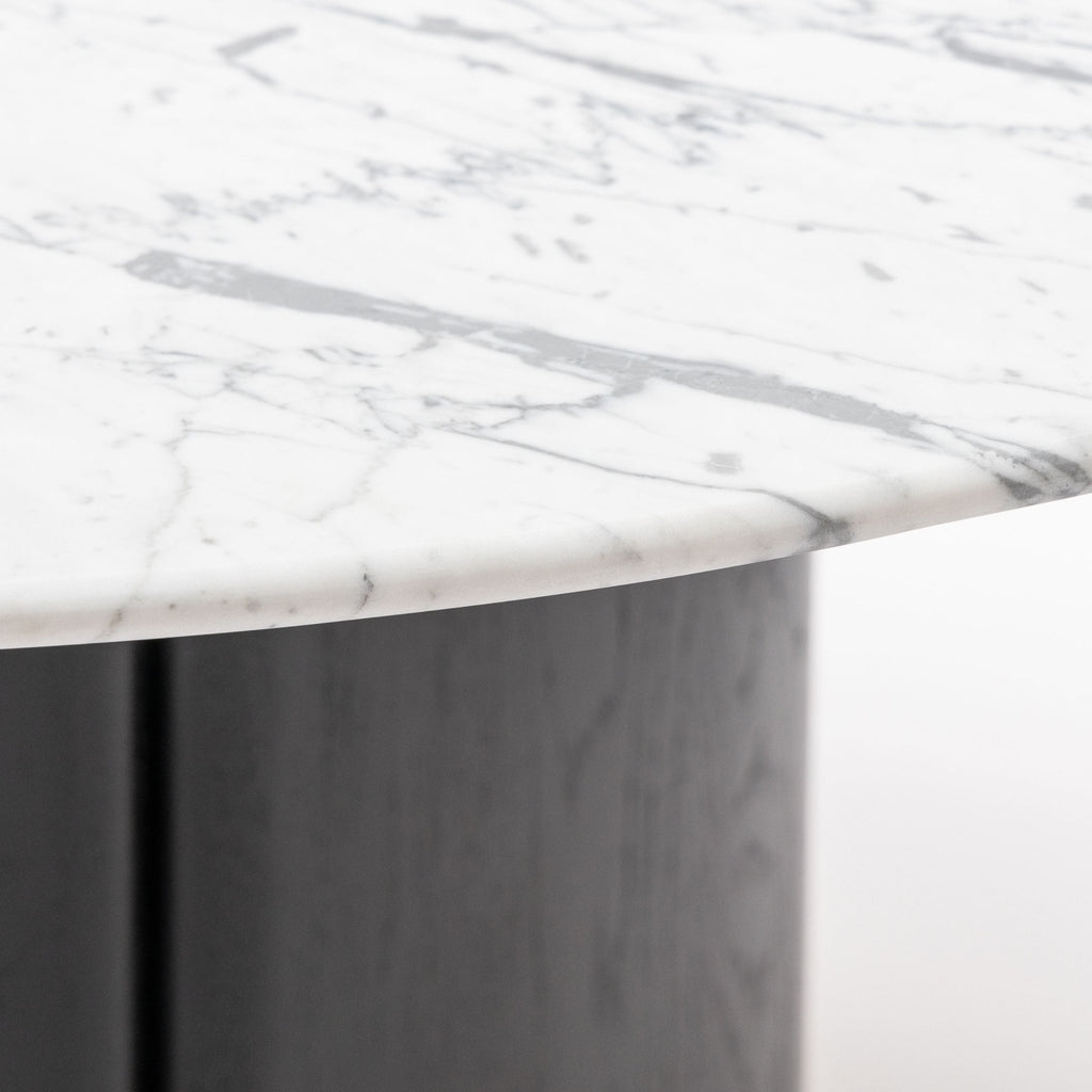 Tathra 125 Table - Black Oak & Bianca Carrara - Round Dining Tables Tolv Loom Collection Dubai