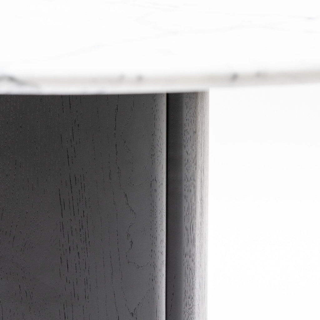 Tathra 125 Table - Black Oak & Bianca Carrara - Round Dining Tables Tolv Loom Collection Dubai