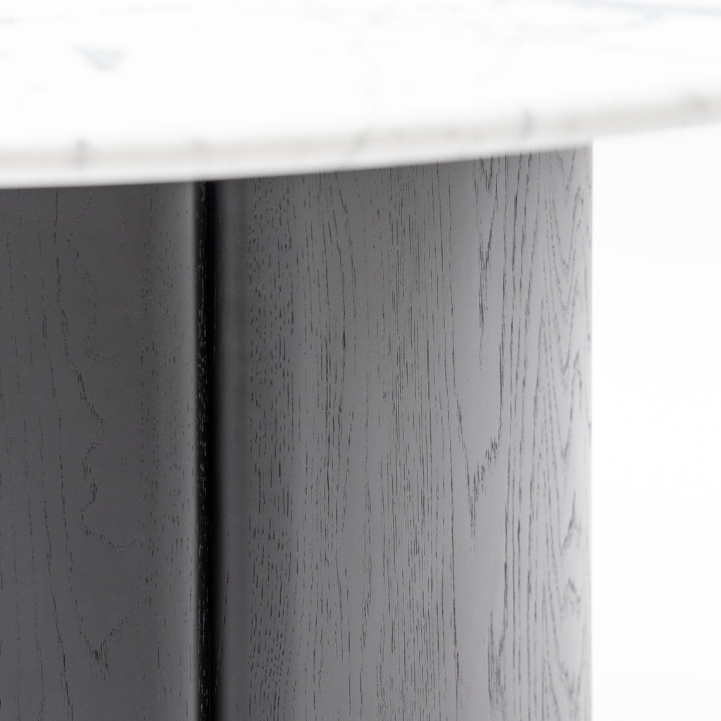 Tathra 125 Table - Black Oak & Bianca Carrara - Round Dining Tables Tolv Loom Collection Dubai