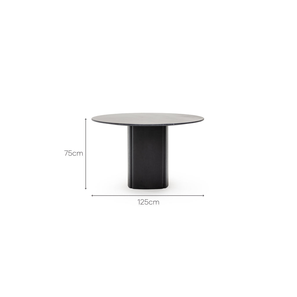 Tathra 125 Table - Black Oak & Nero Marquina - Loom Collection