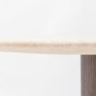 Tathra 125 Table - Espresso Oak & Travertine - Dining Tables Tolv Loom Collection Dubai