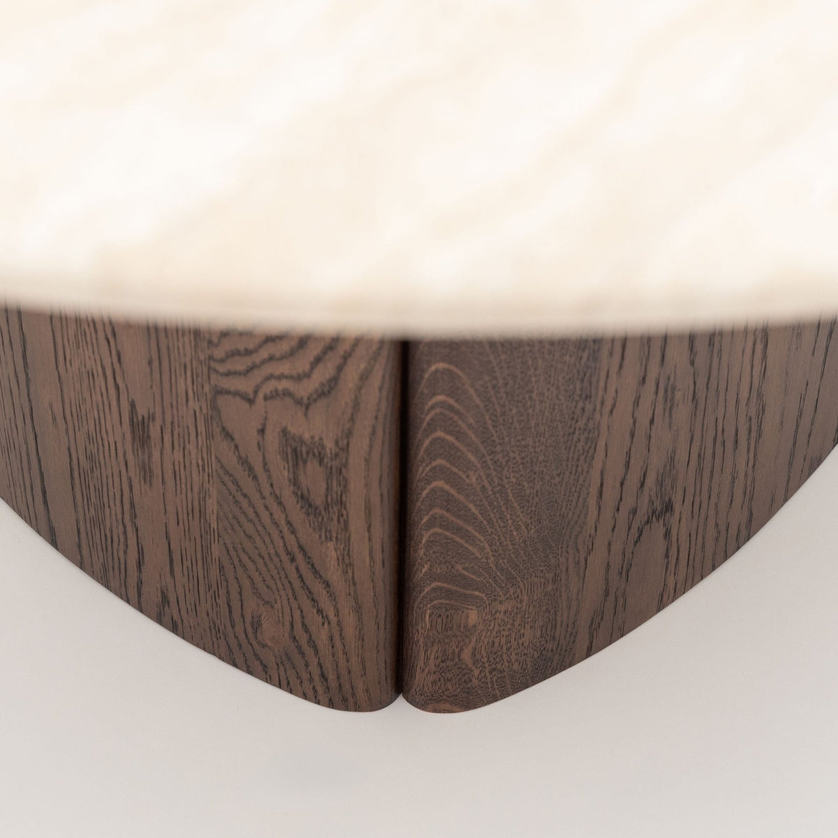 Tathra 125 Table - Espresso Oak & Travertine - Dining Tables Tolv Loom Collection Dubai