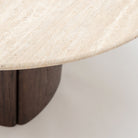 Tathra 125 Table - Espresso Oak & Travertine - Dining Tables Tolv Loom Collection Dubai