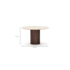 Tathra 125 Table - Espresso Oak & Travertine - Dining Tables Tolv Loom Collection Dubai