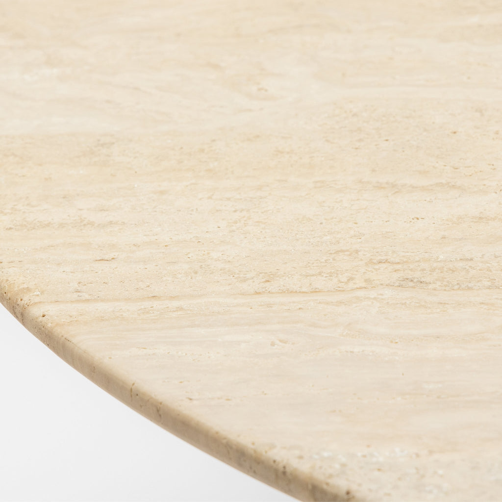 Tathra 125 Table - Smoked Oak & Travertine - Loom Collection