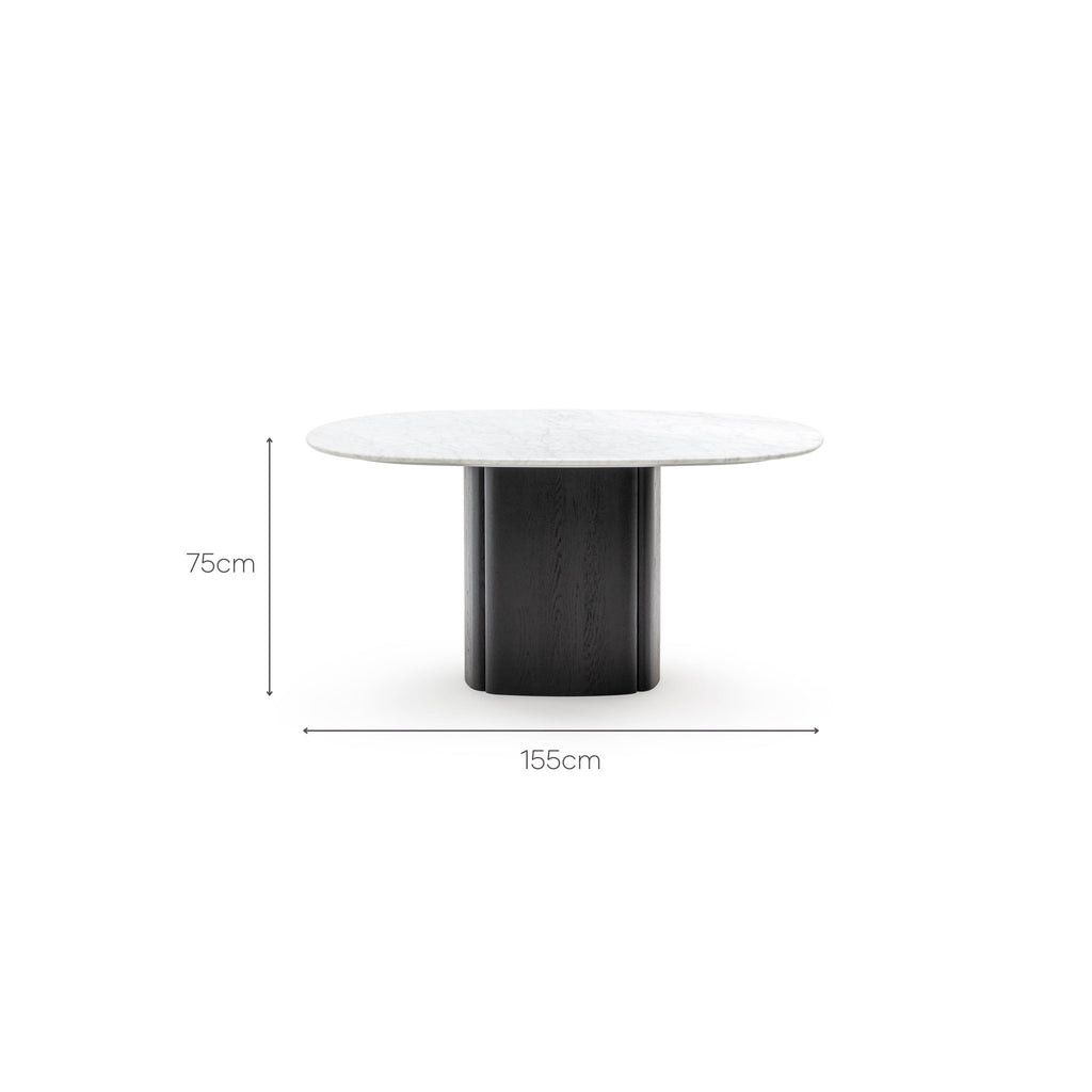 Tathra 155 Table - Black Oak & Bianca Carrara - Loom Collection