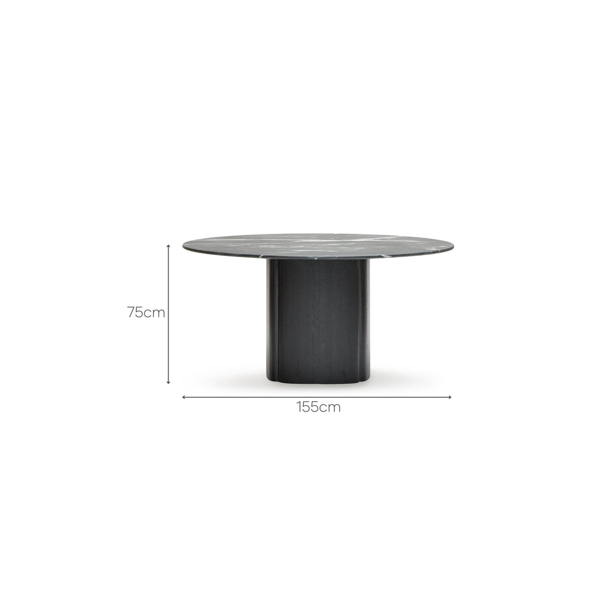 Tathra 155 Table - Black Oak & Nero Perlato