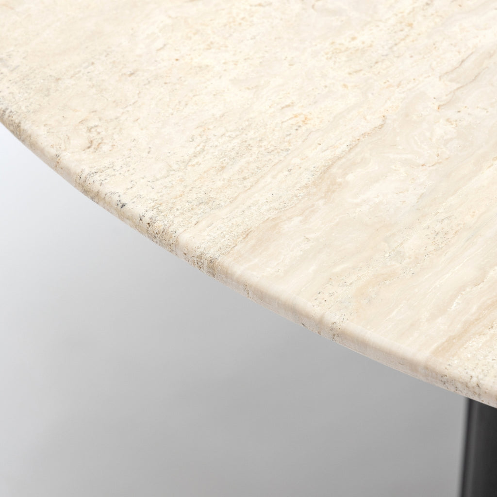Tathra 155 Table - Black Oak & Travertine