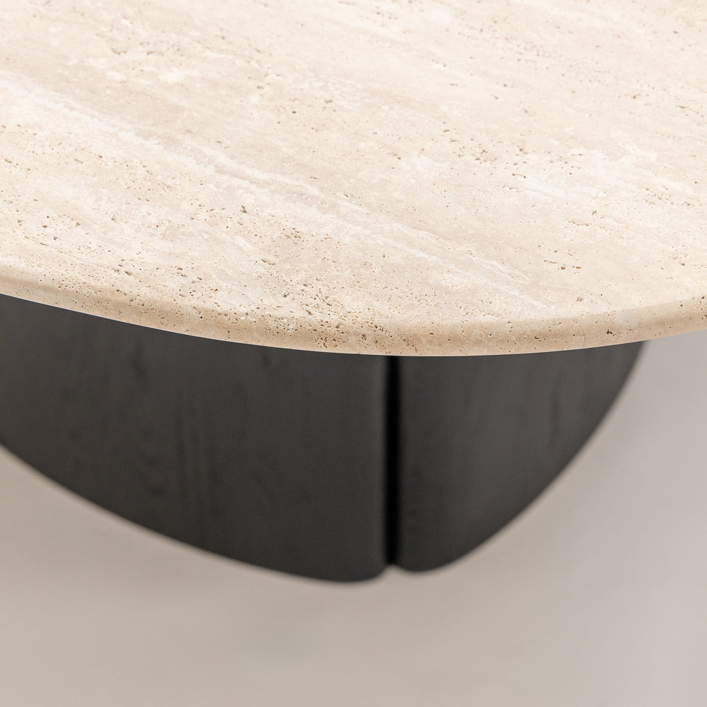 Tathra 155 Table - Black Oak & Travertine - Loom Collection