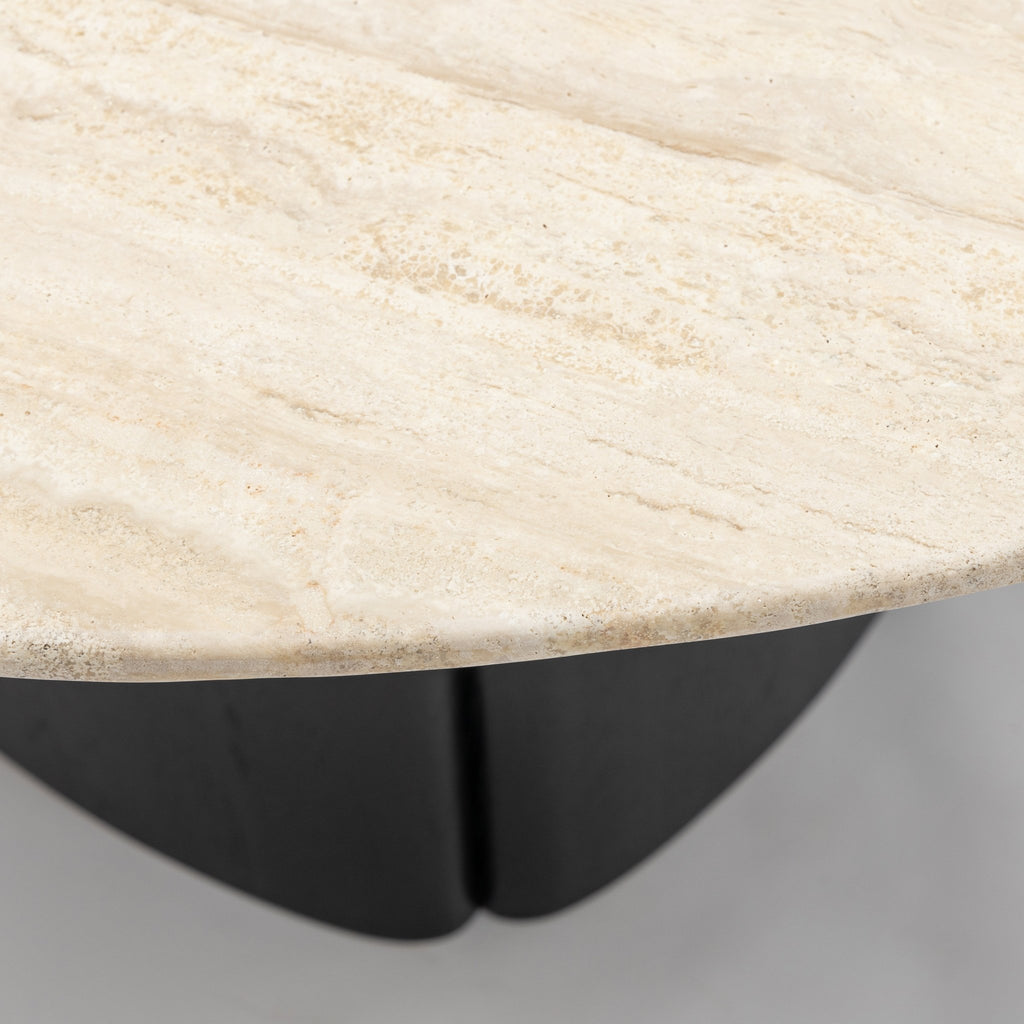 Tathra 155 Table - Black Oak & Travertine