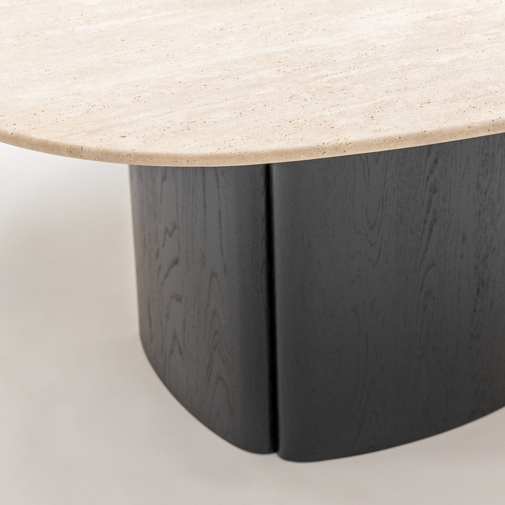 Tathra 155 Table - Black Oak & Travertine - Loom Collection