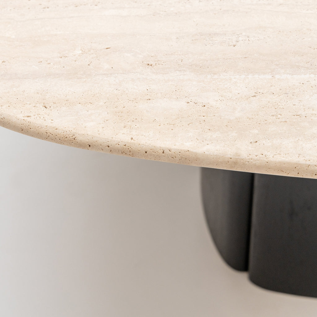 Tathra 155 Table - Black Oak & Travertine - Loom Collection