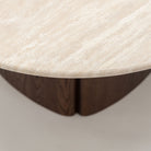 Tathra 155 Table - Espresso Oak & Travertine - Dining Tables Tolv Loom Collection Dubai